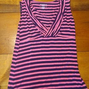 Motherhood Pink/Navy striped nursing top